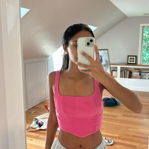 Stradivarius Pink Corset Style Top